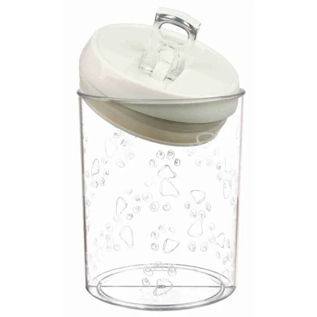 Futter- und Snackdose, Kunststoff, 1,5 l/ø 12 × 17,5 cm, transparent/weiß